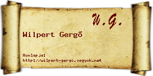 Wilpert Gergő névjegykártya
