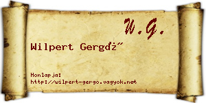Wilpert Gergő névjegykártya